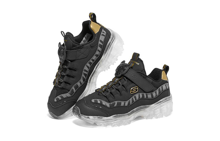 (GS) Skechers Ice D'lites 'Black Gold' 317006L-BKGD