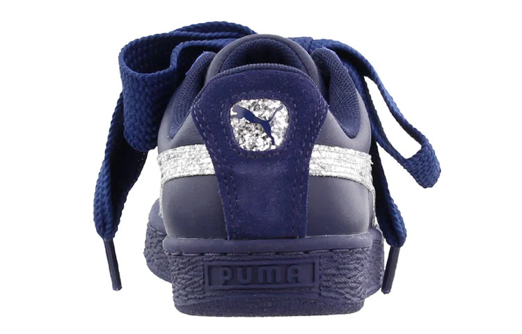(WMNS) PUMA Basket Heart Glitter Casual Sneakers Blue 364078-06