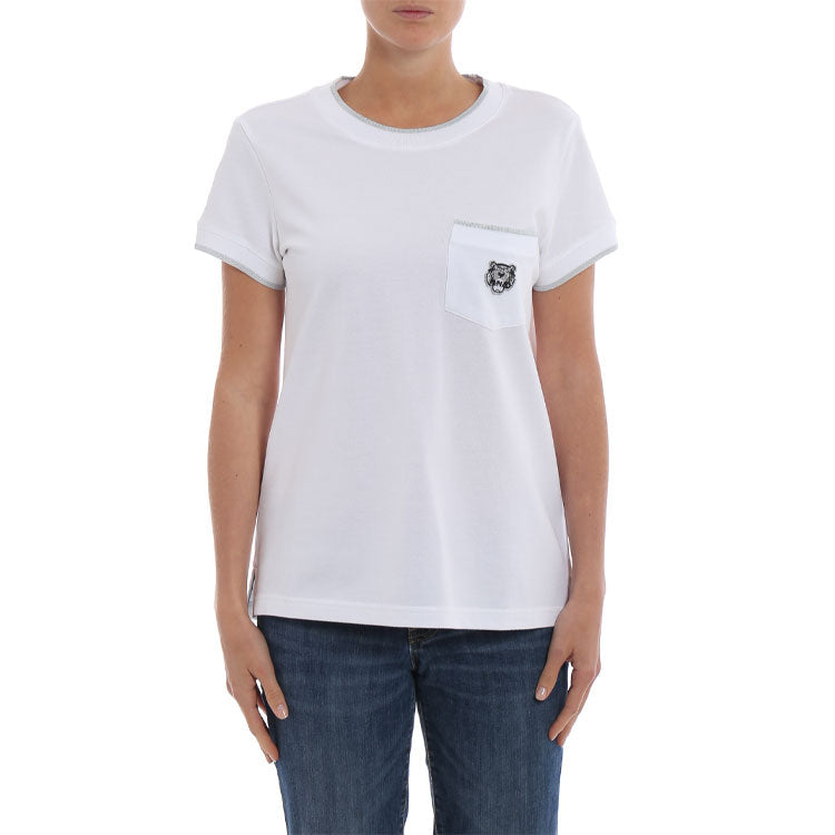 KENZO Embroidery Round-neck Tee White F862TS858981-01