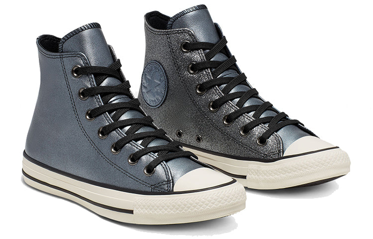 (WMNS) Converse Shiny Metals Chuck Taylor All Star High Top Leather Metal Silver 565823C