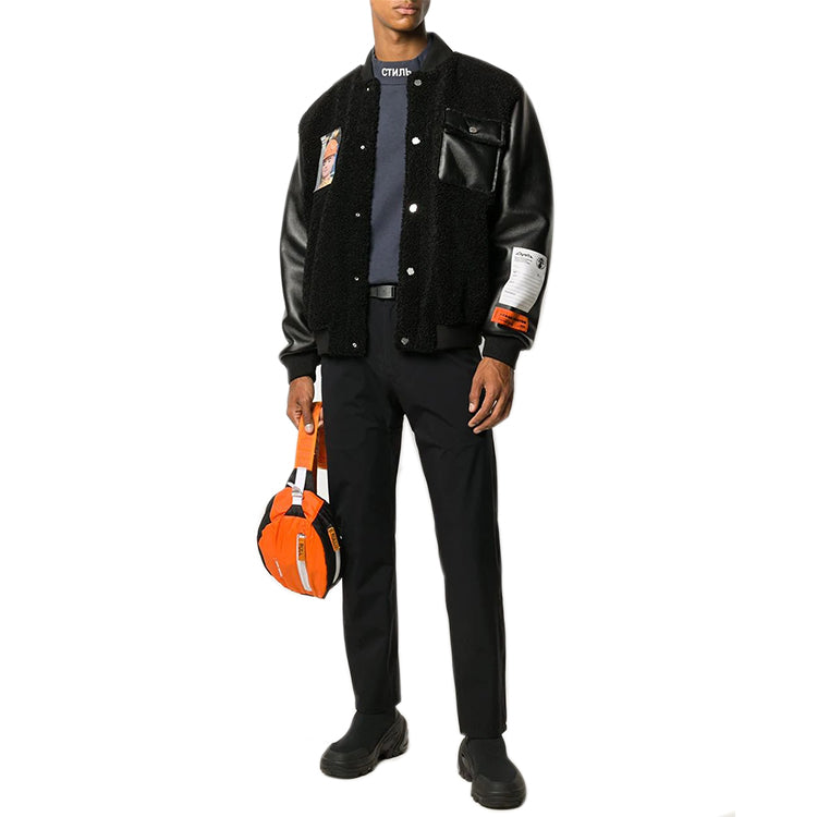 Men's HERON PRESTON Chest Splicing Jacket Black HMEA050F20AB001