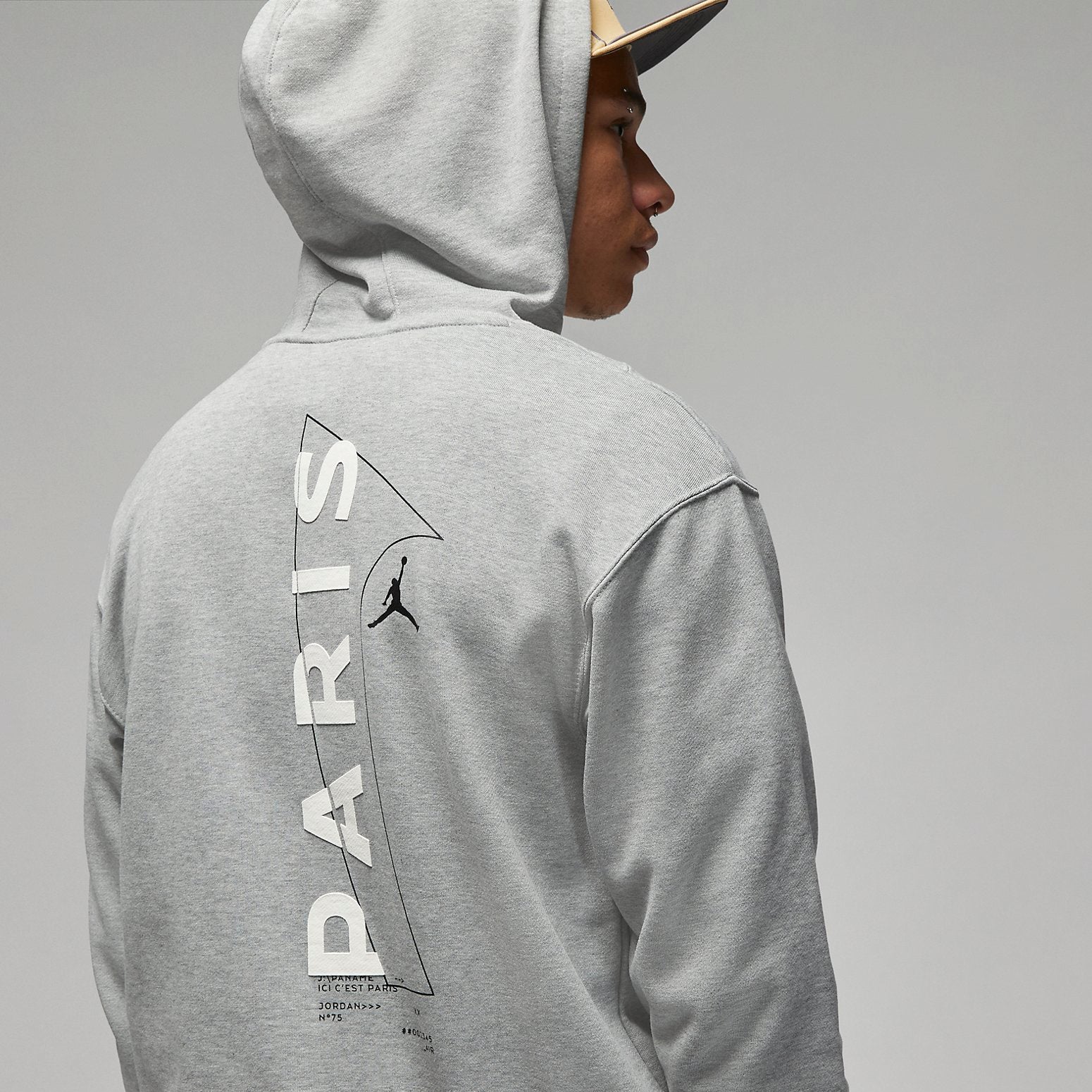 Air Jordan x Paris Saint-Germain Front Logo Fleece Pullover Hoodie Asia Sizing 'Dark Grey Heather' DM3097-063