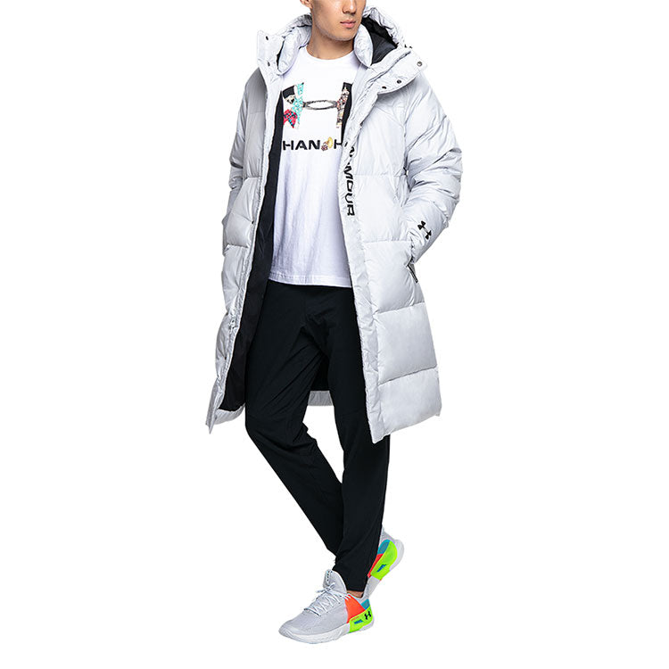 Under Armour Long Down Bench Coat 'White Black' 1353556-104