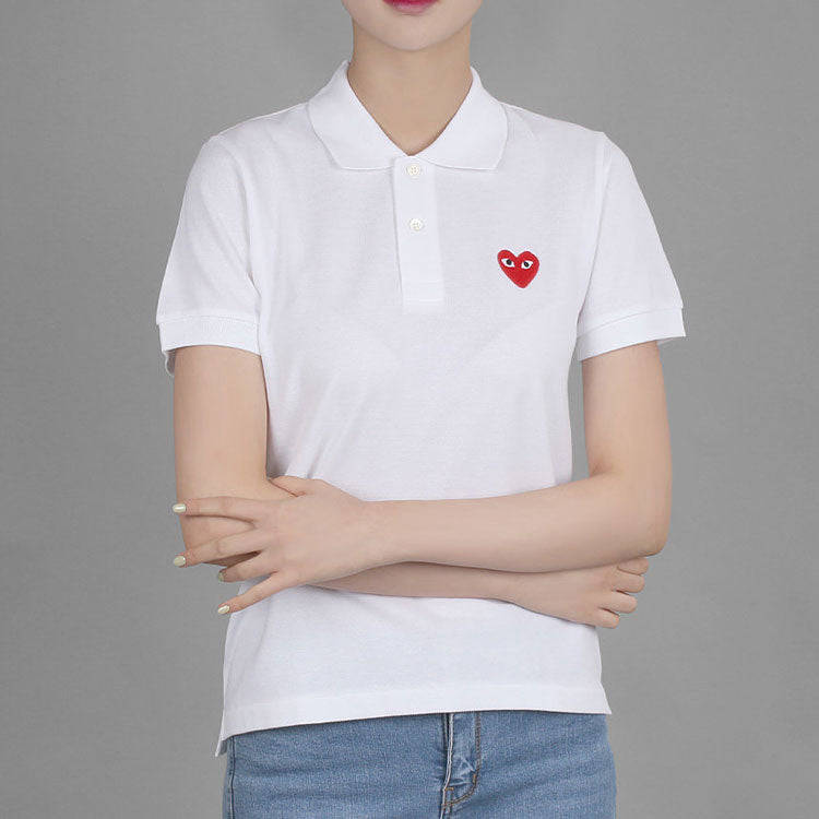 (WMNS) COMME des GARCONS PLAY Polo Red Emblem 'White' AZ-T005-051-5