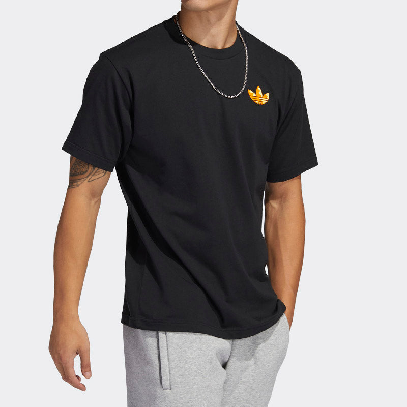 Men's adidas originals Funny Printing Sports Round Neck Short Sleeve Black T-Shirt H48289