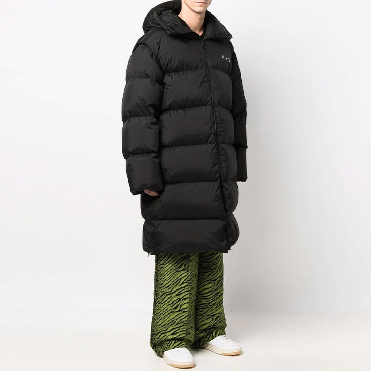 Off-White Down-feather Mid-length Coat 'Black' OMED037F21FAB0011001