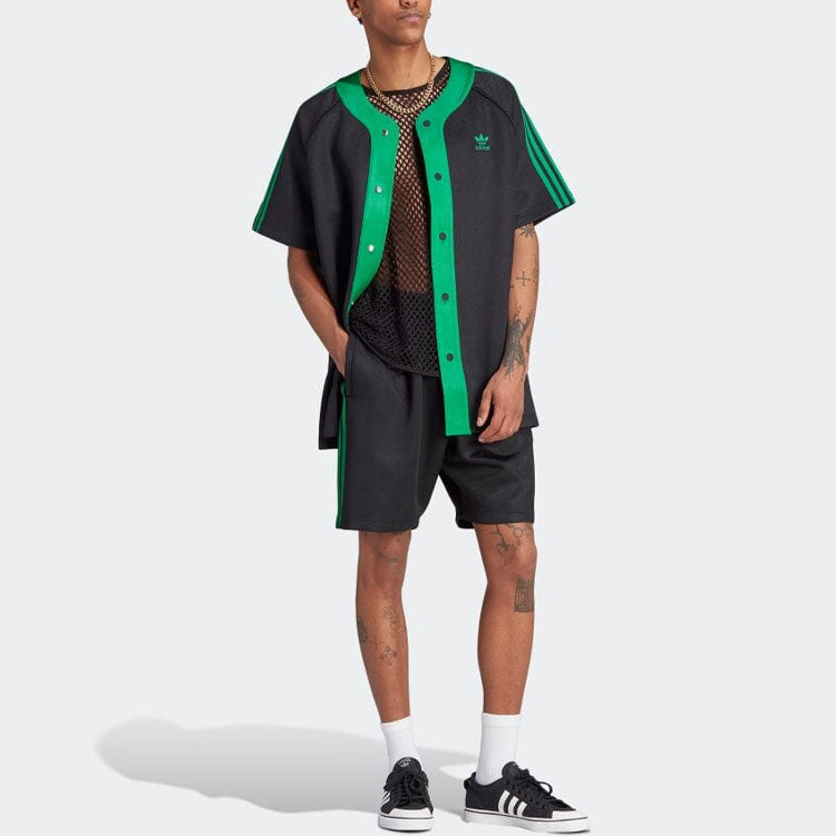 adidas Adicolor Classics+ Short Sleeve Shirts (Gender Neutral) Asia Sizing 'Black Green' II5782
