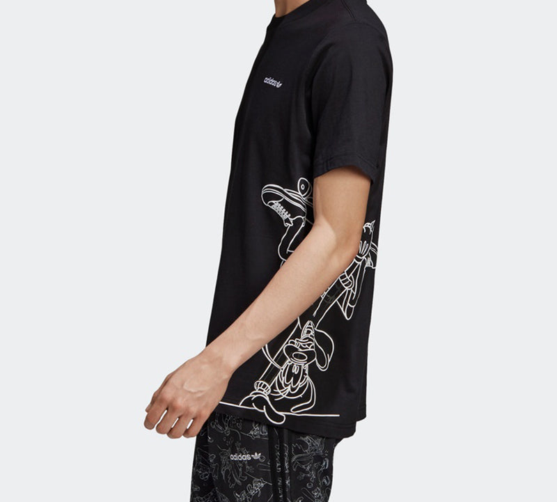 adidas originals x Crossover Disney Goofy Tee Side Large Printing Short Sleeve Black GD6029