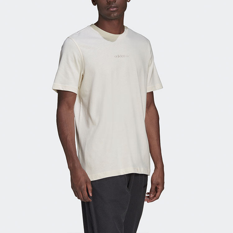 adidas originals Logo Round Neck Pullover Short Sleeve White HP0443