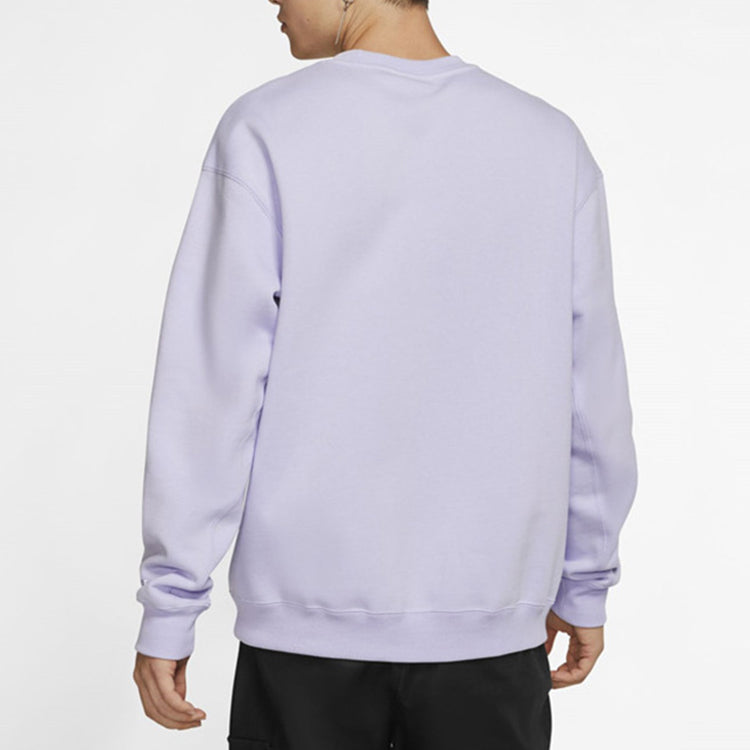Nike Crw Flc Hwywt Just Do It Embroidered Small Label Round Neck Purple Lavender CD0415-539