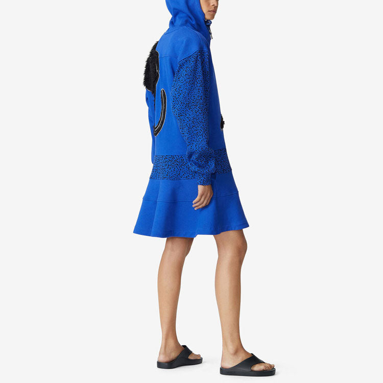 (WMNS) KENZO x Kansaiyamamoto SS21 Crossover Logo Embroidered Pattern Hoodie Blue FB52RO7774MO-71