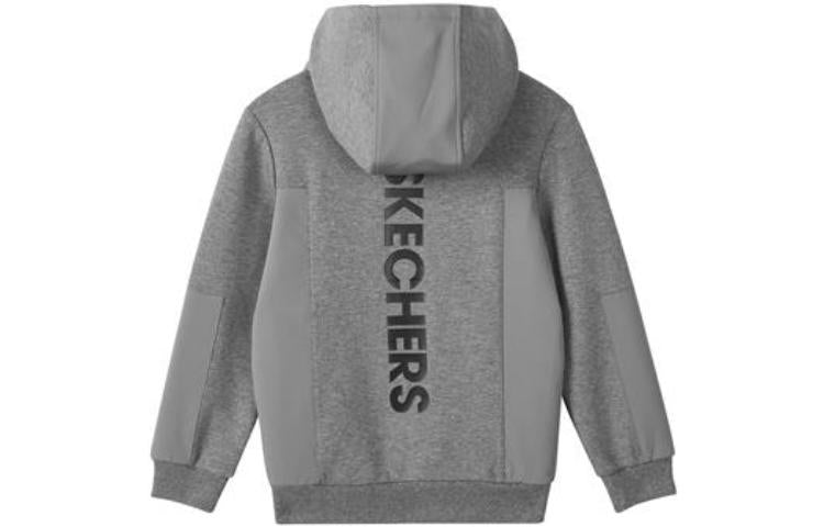 (GS) Skechers S Letter Printed Hoodied 'Grey Orange Black White' P421B006