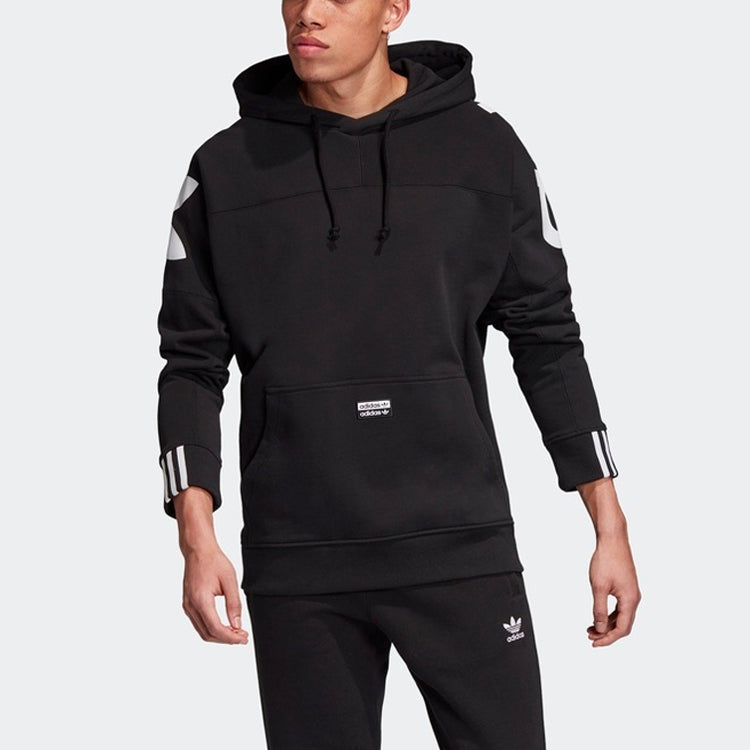 adidas originals R.y.v. Blkd H. logo Printing Splicing Sports Pullover Black FK3599
