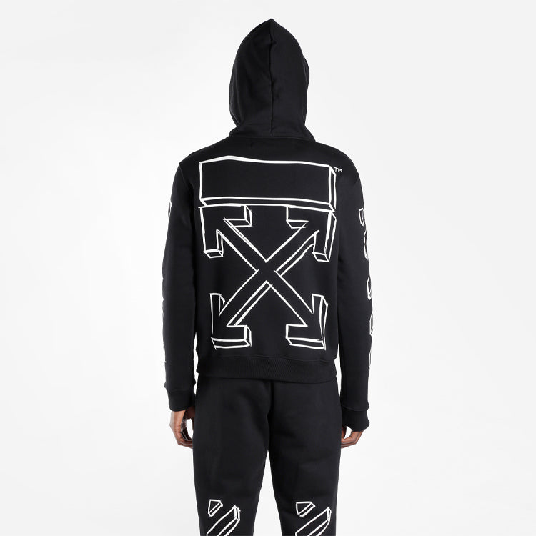 Off-White Diag Marker Arrows Hoodie OMBB034E18192024-BK