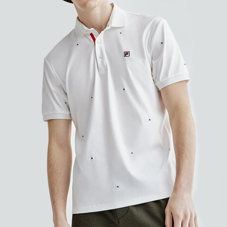 Men's FILA Sports Knit Short Sleeve POLO White Polo Shirt F11M021129F-WT