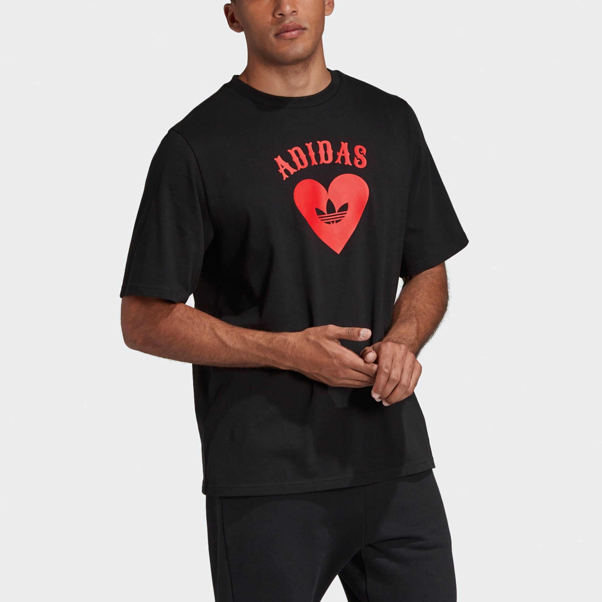 adidas originals V Day Tee Casual Sports Love Breathable Short Sleeve Black FH7885