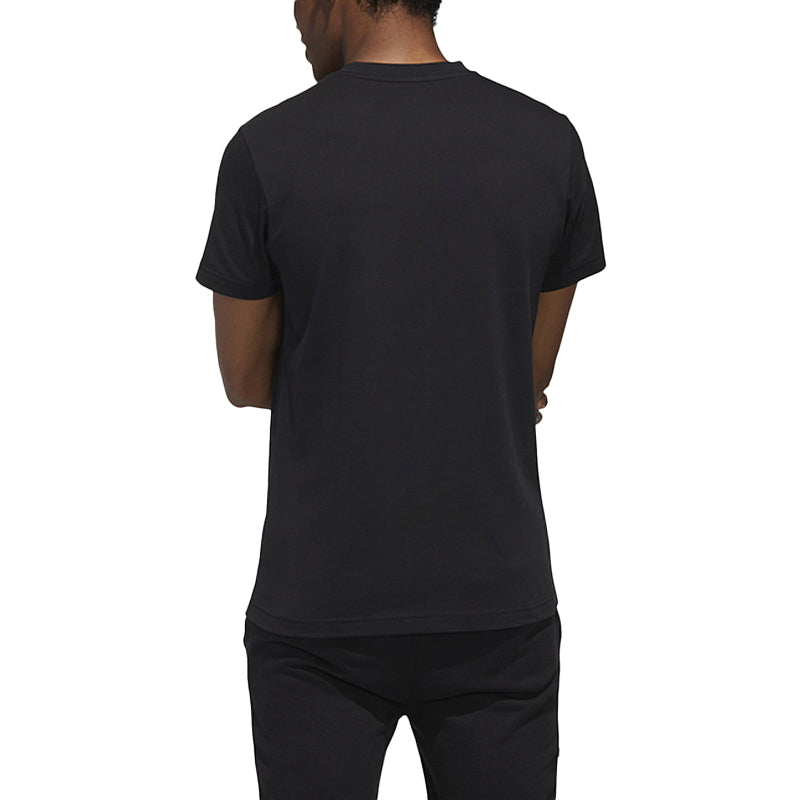 adidas neo M Fav Jul Tee2 Printing Sports Round Neck Short Sleeve Black GJ8894