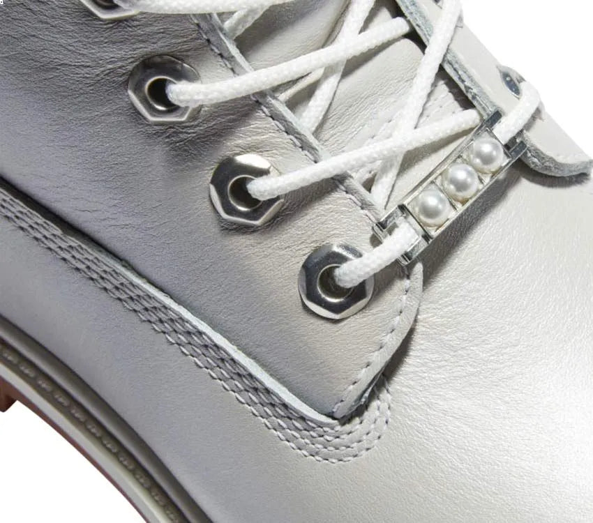 (WMNS) Timberland Heritage 6 Inch Waterproof Boots 'Light Grey Full Grain with Silver Collar' A2M4DQ20