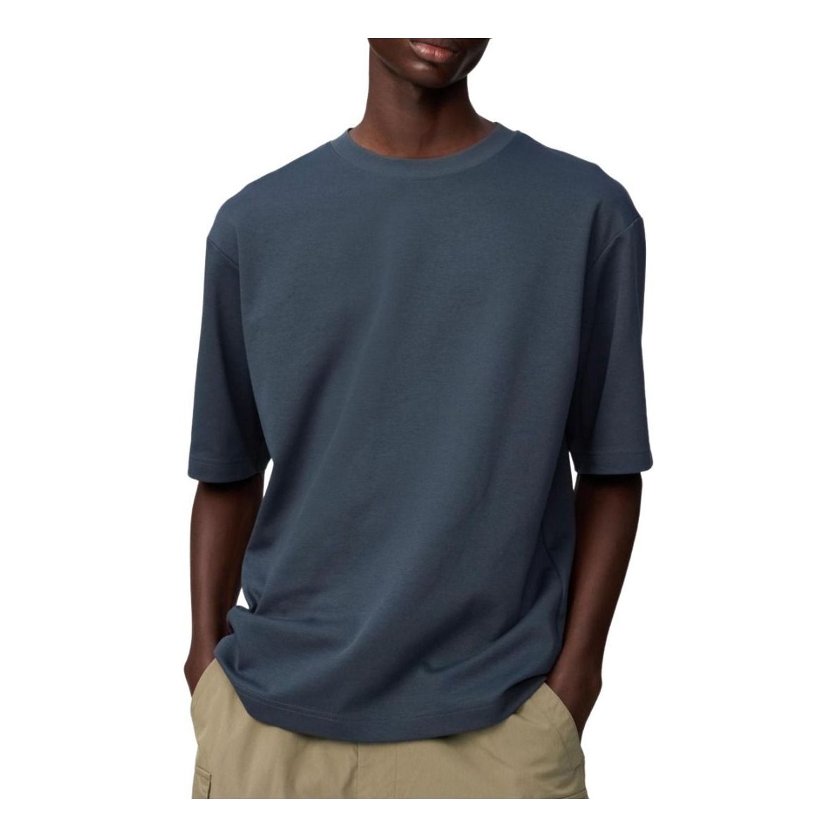 UNIQLO U AIRism Cotton Half Sleeve Oversized T-Shirt 'Navy' 484363-69