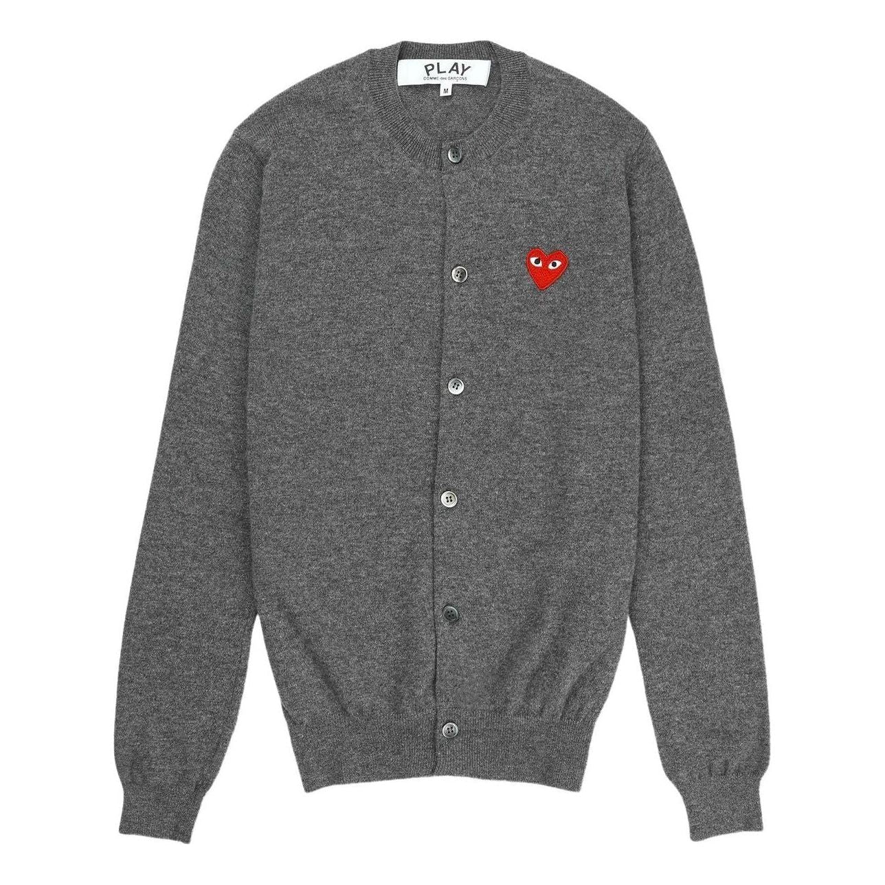 (WMNS) COMME des GARCONS PLAY FW25 Red Heart Emblem Cardigan 'Grey' AX-N007-051-3