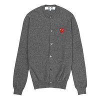(WMNS) COMME des GARCONS PLAY FW25 Red Heart Emblem Cardigan 'Grey' AX-N007-051-3
