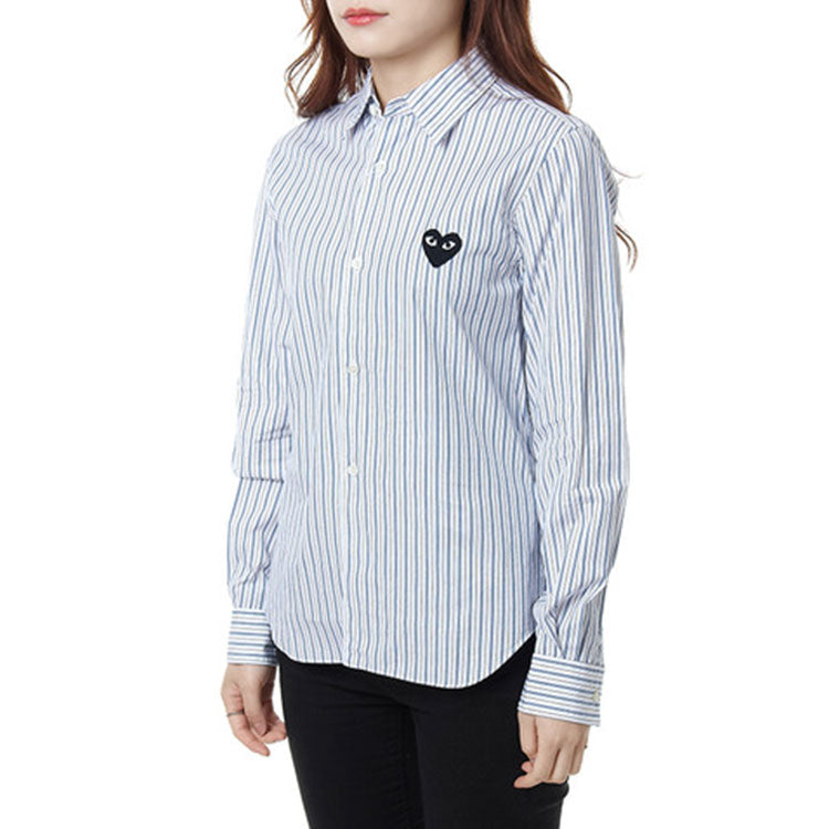 (WMNS) COMME des GARCONS PLAY Striped Shirt Black Emblem 'Blue' AZ-B005-051-1