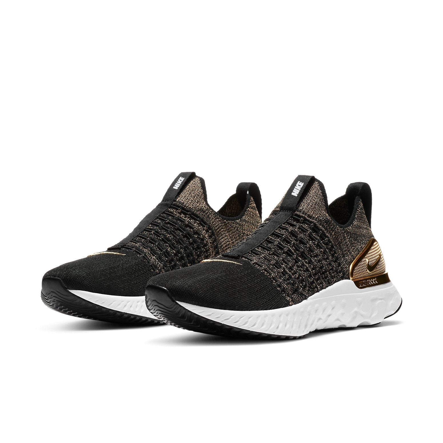 (WMNS) Nike React Phantom Run Flyknit 2 Premium 'Black Metallic Gold' CZ4830-001
