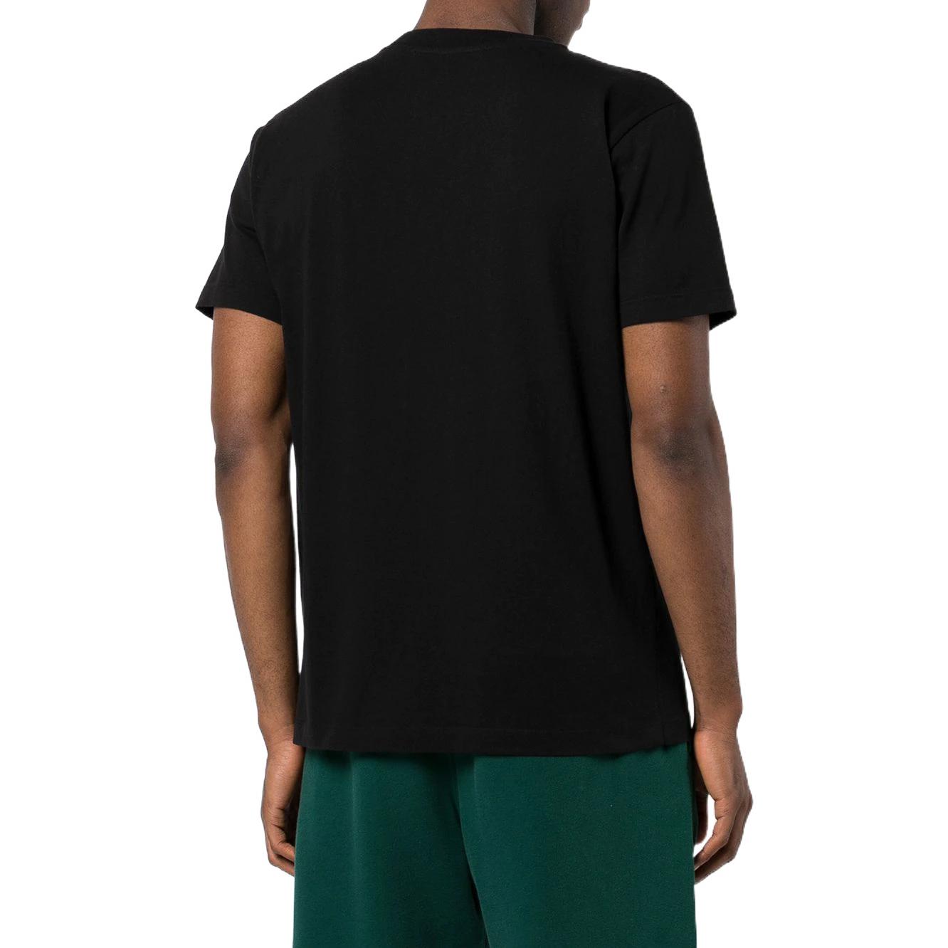 Men's Off-White SS22 Stripe Alphabet Printing Short Sleeve Version Black OMAA128C99JER0011001