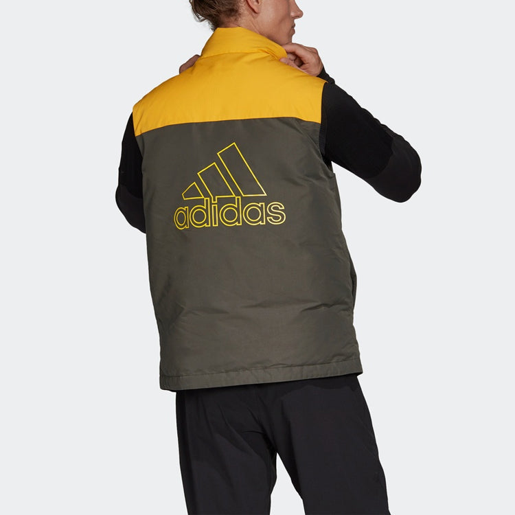 adidas Down Vest CB Outdoor protection against cold Stay Warm Stand Collar Brown FS0034