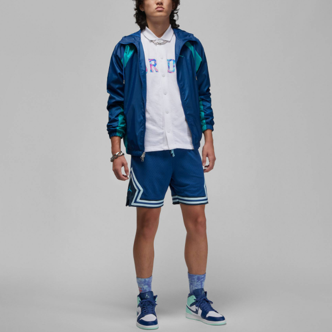 Air Jordan Solid Color Lapel Button Brand Multi-Color Embroidered Short Sleeve T-Shirt Men's White DX6299-100