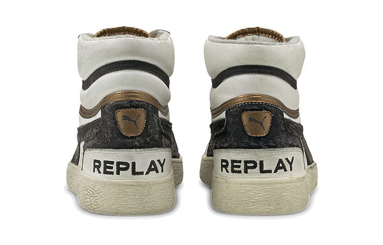 Replay x PUMA Ralph Sampson Mid Shoes Black/White/Gold 374853-01