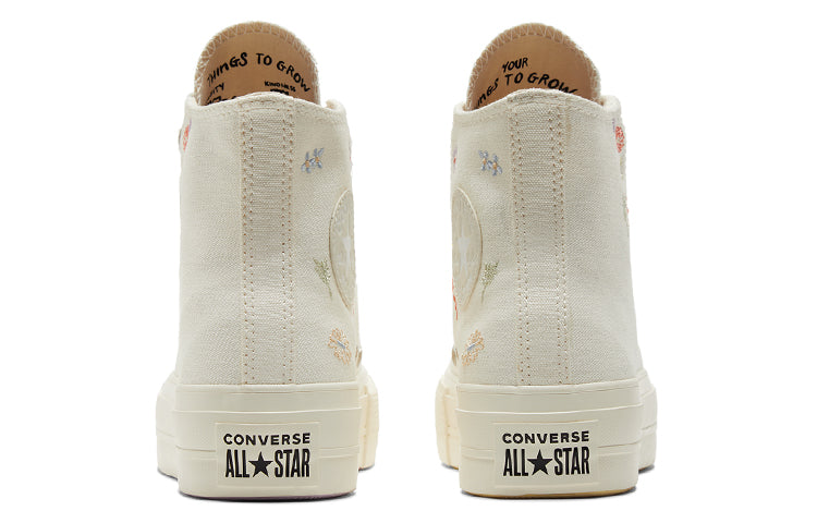 (WMNS) Converse Chuck Taylor All Star Lift Platform 'Embroidered Floral - Egret' A01586C