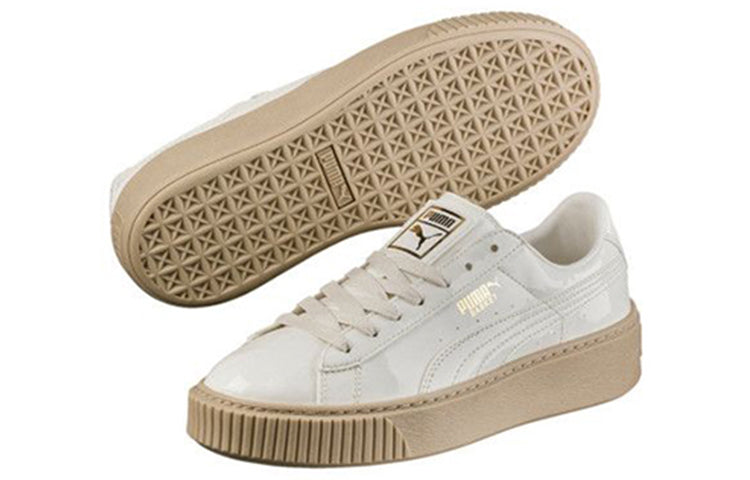 (WMNS) PUMA Basket Platform Patent Marshmallow 'White' 363314-05