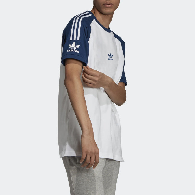 adidas originals Classic Logo Athleisure Casual Sports raglan sleeve Short Sleeve White FL8918