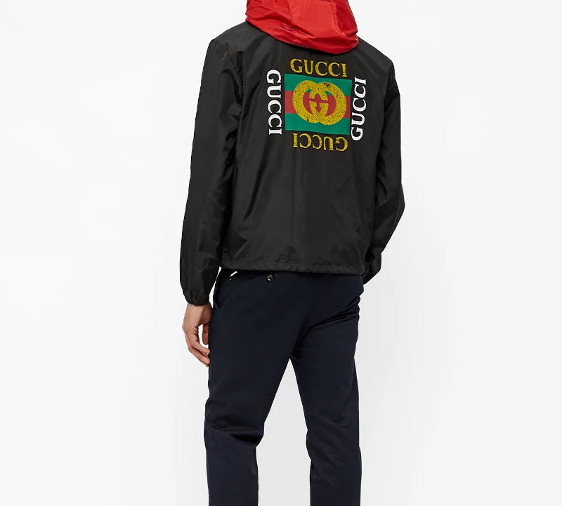 Men's Gucci Back Logo Printing Jacket Black 473302-Z719B-1155