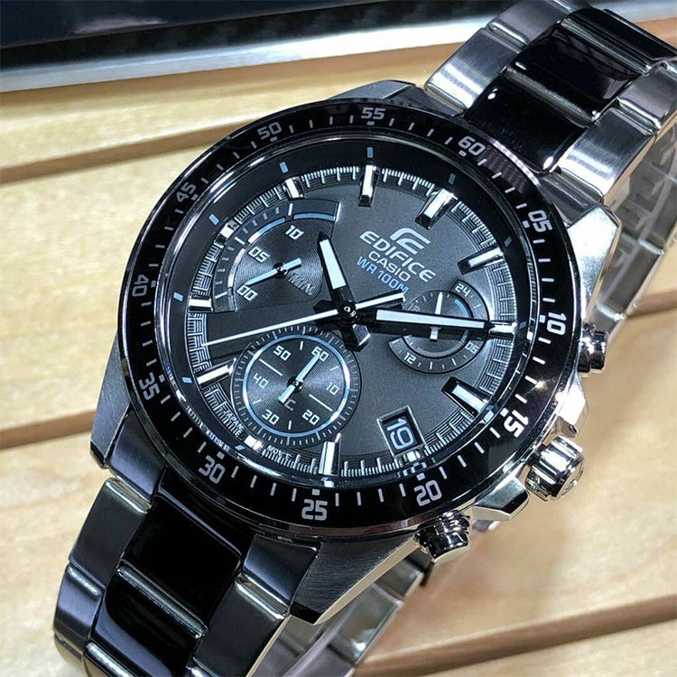 CASIO EDIFICE Stainless Steel Strap Mens SilverBlack Analog EFV-540SBK-1A