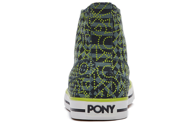 PONY ReflectiveHigh Top Canvas Sneakers Black 01M1SH05BK