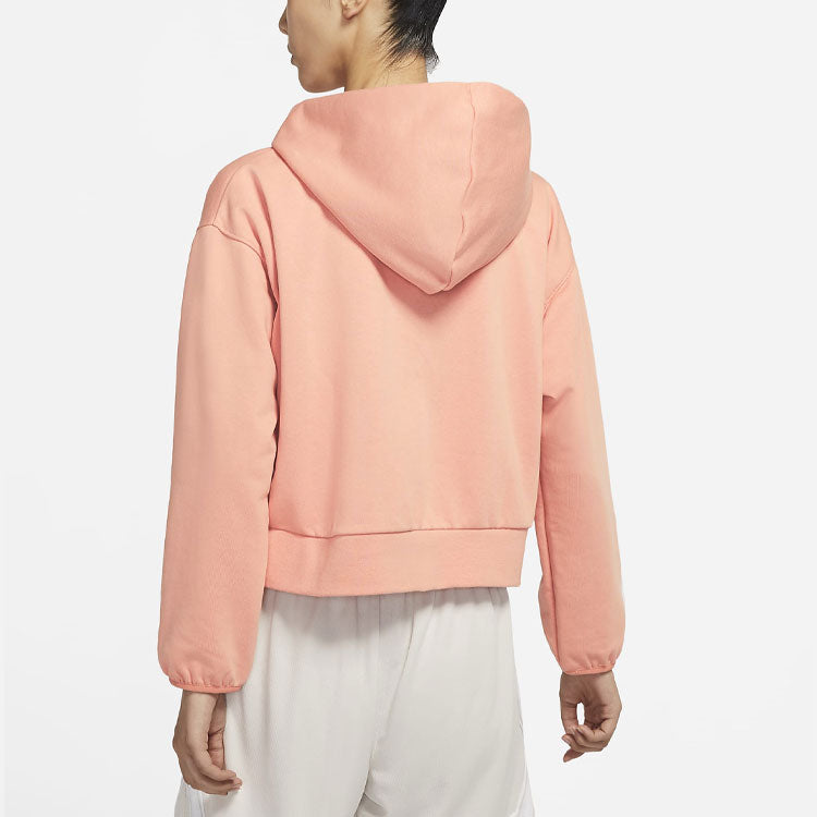 (WMNS) Nike Embroidered Logo Big Pocket Short Sports Hoodie Light Orange DA6484-824