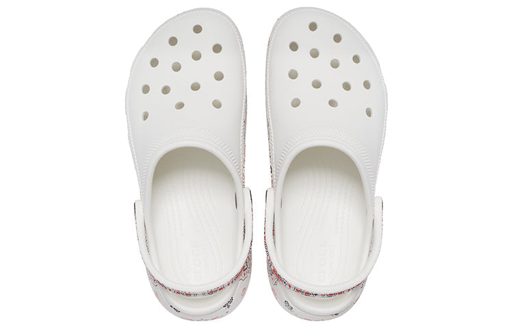 (WMNS) Crocs Classic Platform Americana Paisley Clogs 'White' 207337-94S