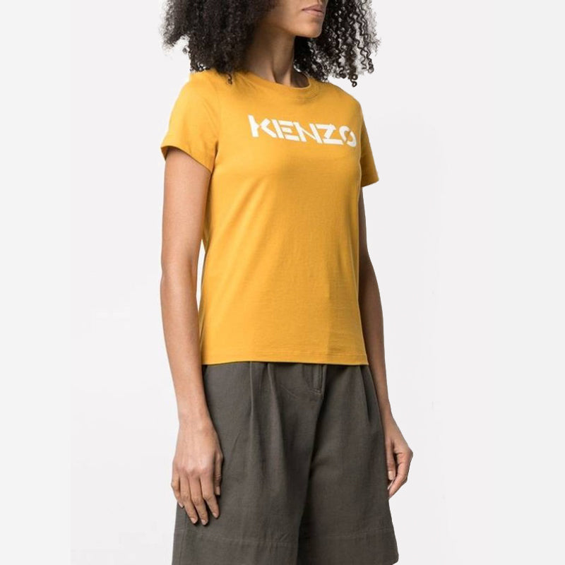 KENZO SS21 Cotton Logo Round Neck Short Sleeve Gold FA62TS8414SJ-41