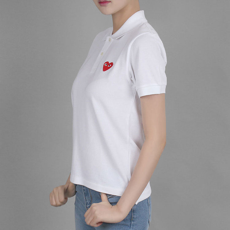 (WMNS) COMME des GARCONS PLAY Polo Red Emblem 'White' AZ-T005-051-5