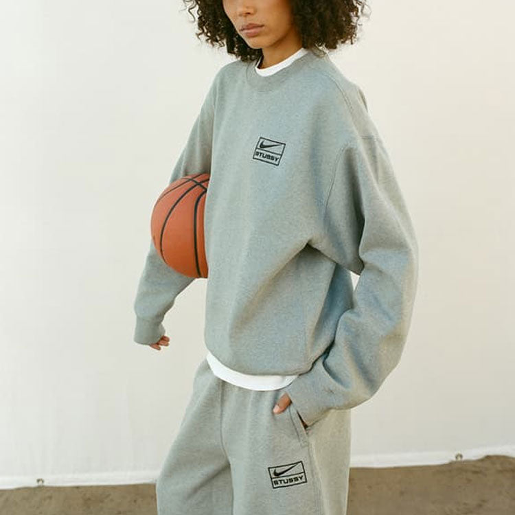 Nike x Stussy Fleece Crew 'Dark Grey Heather' DO9337-063