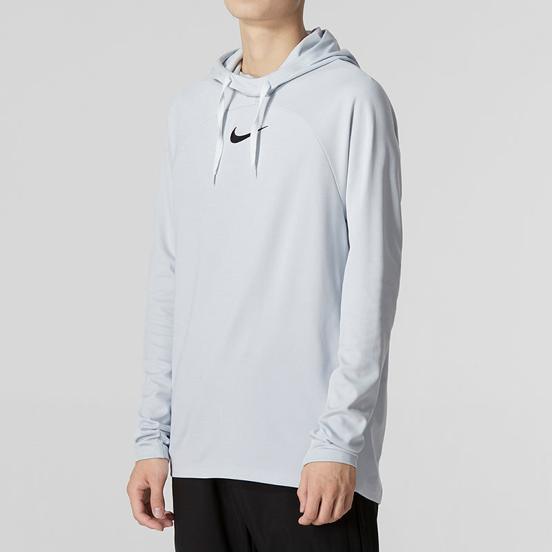 Men's Nike Solid Color Logo Loose Hooded Long Sleeves Gray DQ5052-043