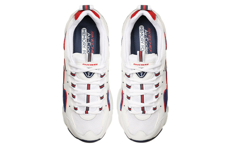 (WMNS) Skechers D'Lites 3.0 Zenway Low-Top Running Shoes White/Blue/Red 12955-WNVR