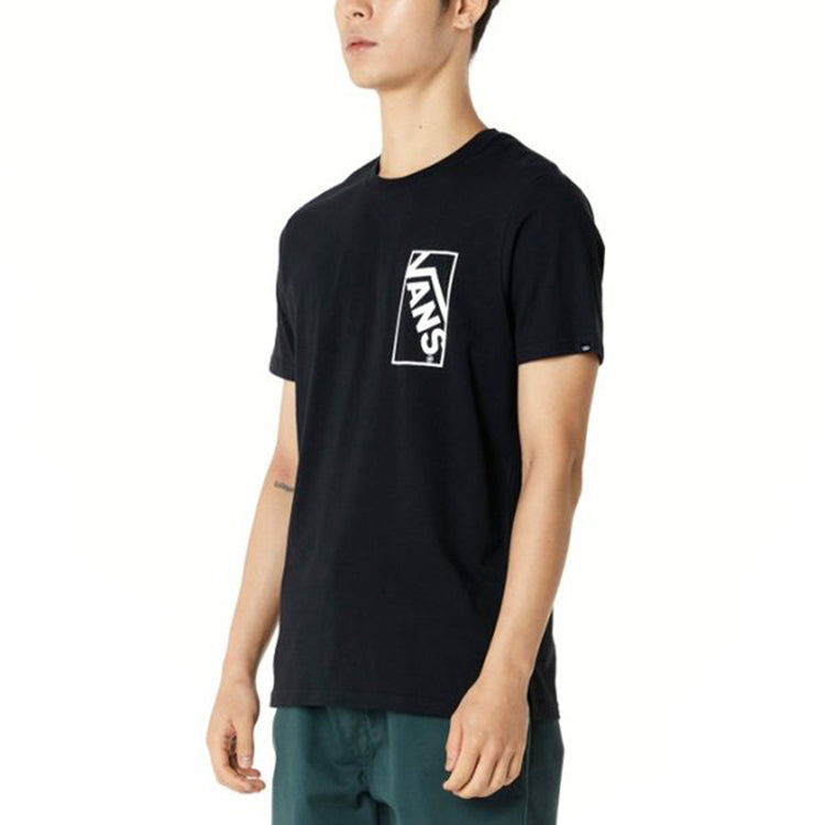 Vans Alphabet Printing Casual Short Sleeve Couple Style Black VN0A4P56BLK