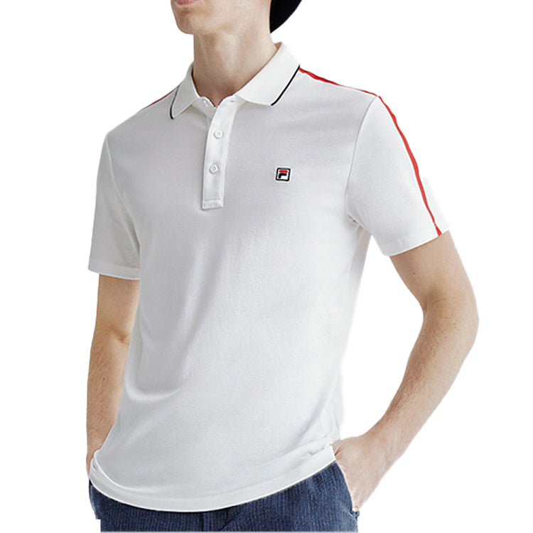 FILA Logo Printing Short Sleeve Polo Shirt White F61M021102F-WT