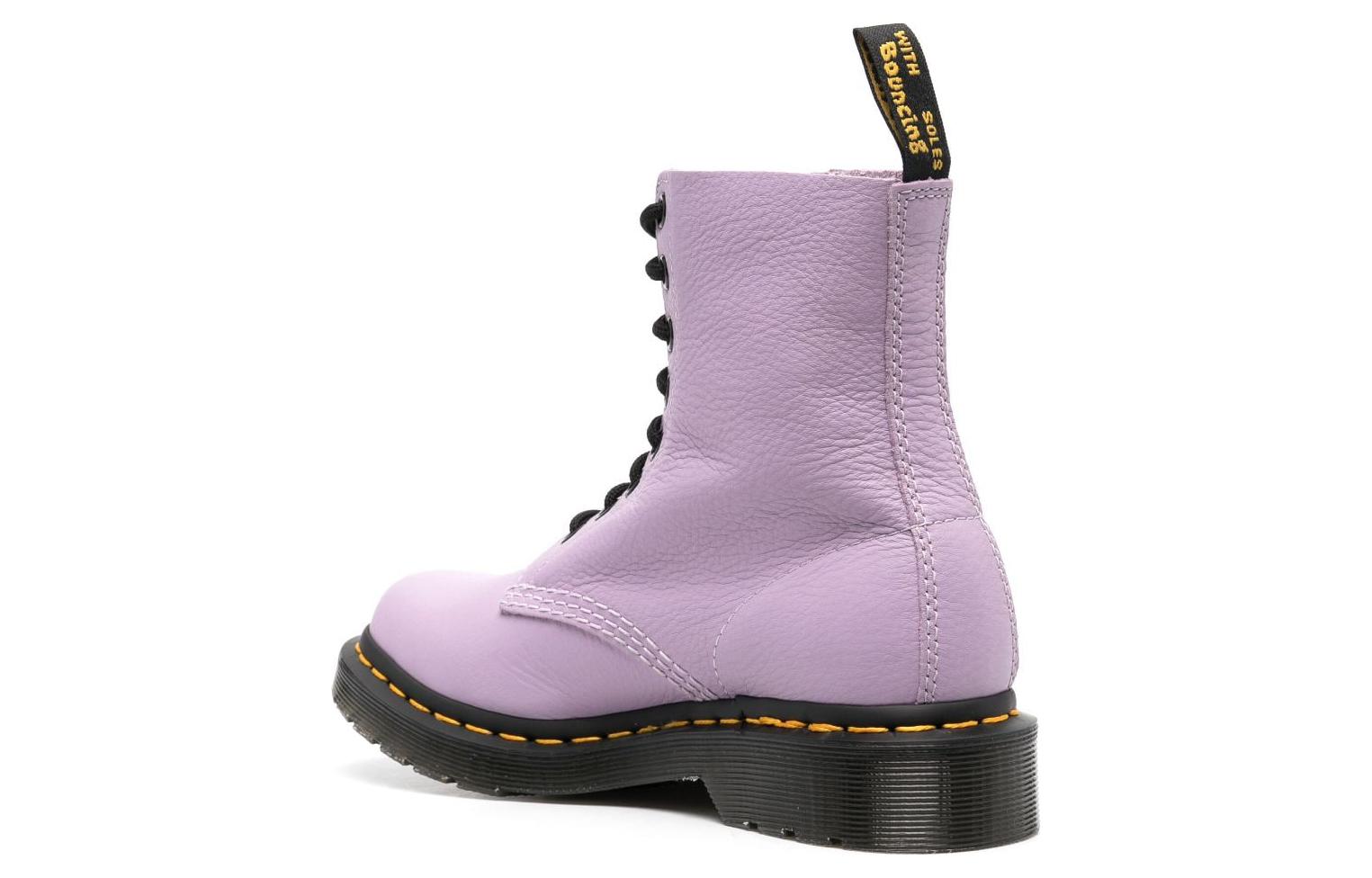 (WMNS) Dr. Martens 1460 Pascal Black Eyelet Lace Up Boots 'Lilac' 30689308