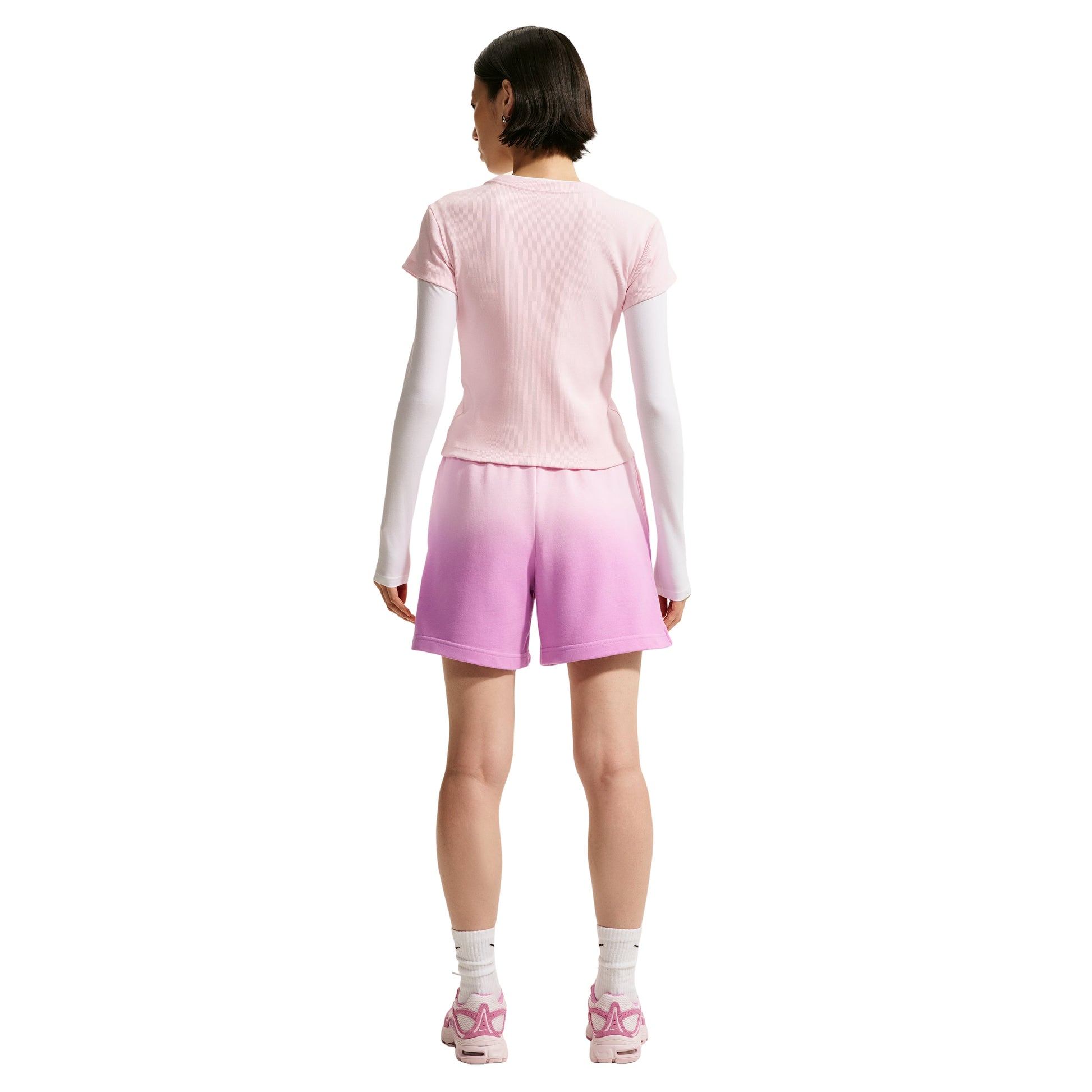 (WMNS) Nike Sportswear Phoenix Fleece Mid-Waist Shorts 'Pink Foam Light Magenta' IF7371-663