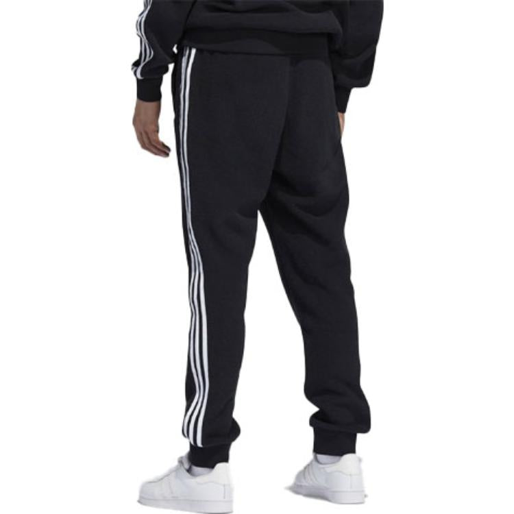 Men's adidas originals Alphabet Printing Stripe Athleisure Casual Sports Bundle Feet Autumn Black Pants H31238