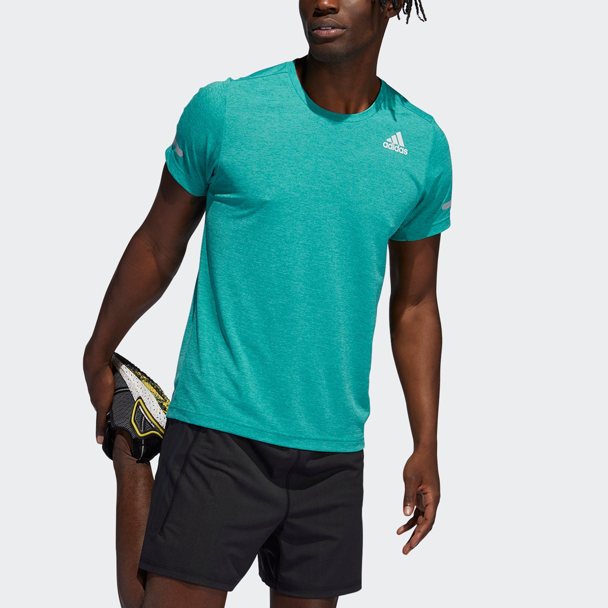 adidas Elevate Train T Training Sports Quick Dry Short Sleeve Green HF4205
